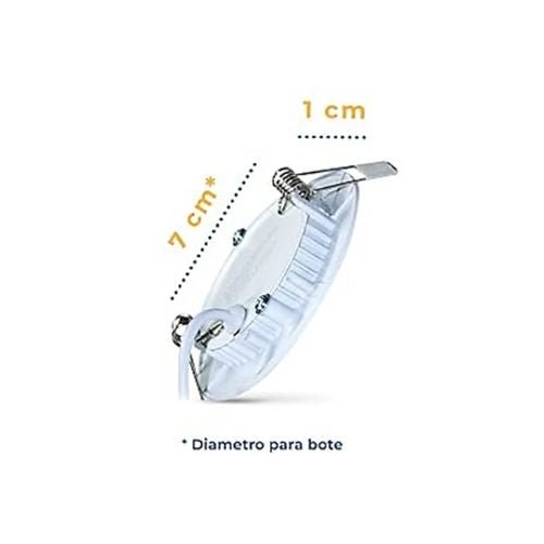 Panel Led slim redondo para empotrar 3watts Blanco Cálido - Wattko